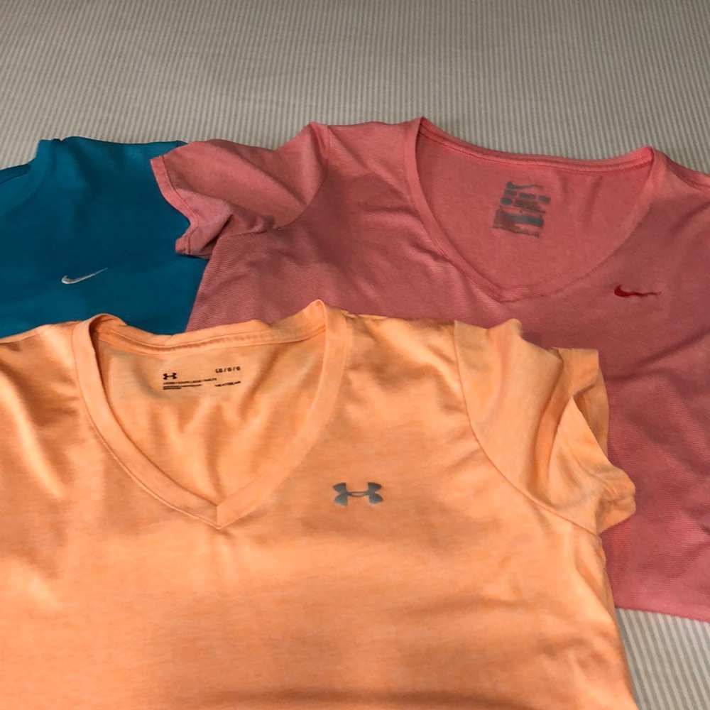 Women’s large Dri fit shirts - lot of 3 Nike Under Armor